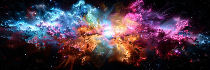  exploding nebula on dark background, Galaxy with nebula and stars in space. colorful space nebula
