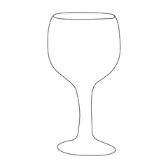 Continuous one single line art drawing of wine bottle alcohol drink in style outline vector illustration