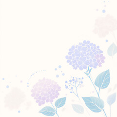 パステルカラーの紫陽花デフォルメイラスト Deformed illustration of hydrangea in pastel colors