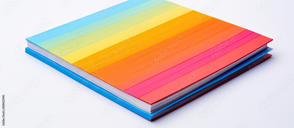 Poster colorful notebook on a white background with plenty of copy space for images