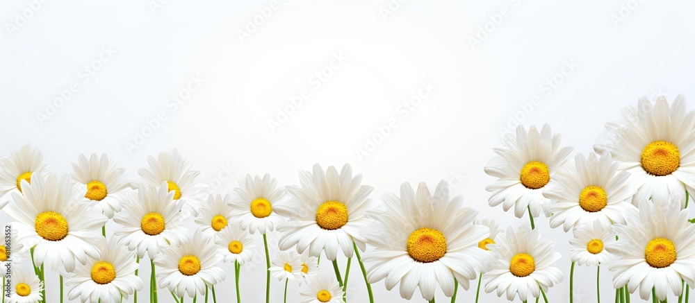 Poster a delightful copy space image of isolated daisy flowers on a plain background