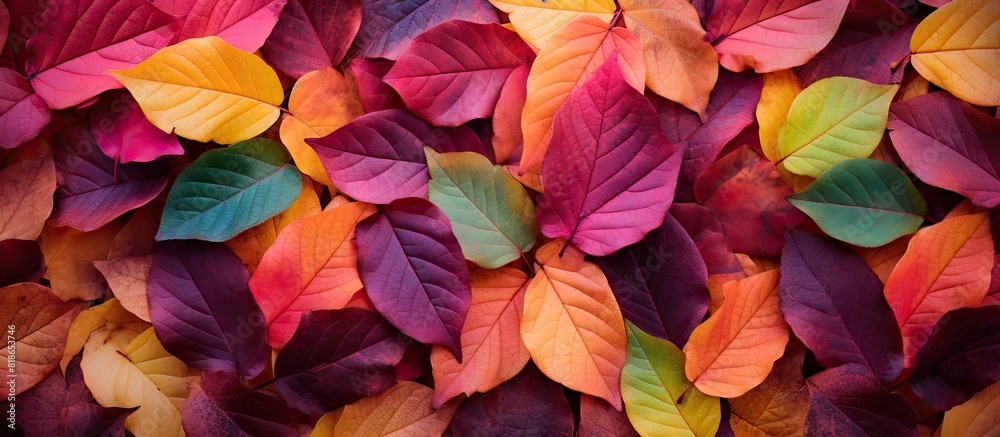 Poster a captivating autumn landscape photo by the best photographer showcasing vibrant colorful leaves in 