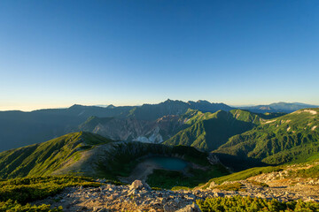 鷲羽岳からの朝焼け