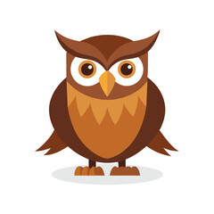  Owl bird flat vector illustration on white background.