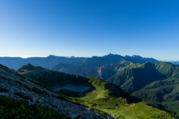 Obraz premium 鷲羽岳から槍穂高連峰