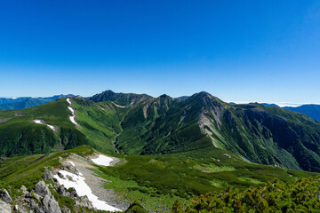 Fototapeta premium 三俣蓮華岳から鷲羽岳