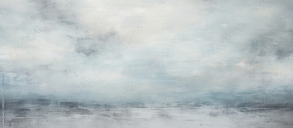 Poster An abstract landscape with a cloudy gray sky and ocean featuring a captivating mix of handmade textured art papers offering a captivating copy space image