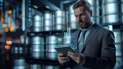 Executive Analyzing Digital Data