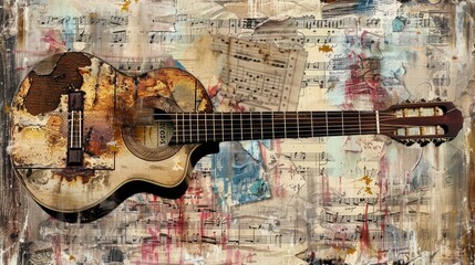 Music collage, AI generated Image