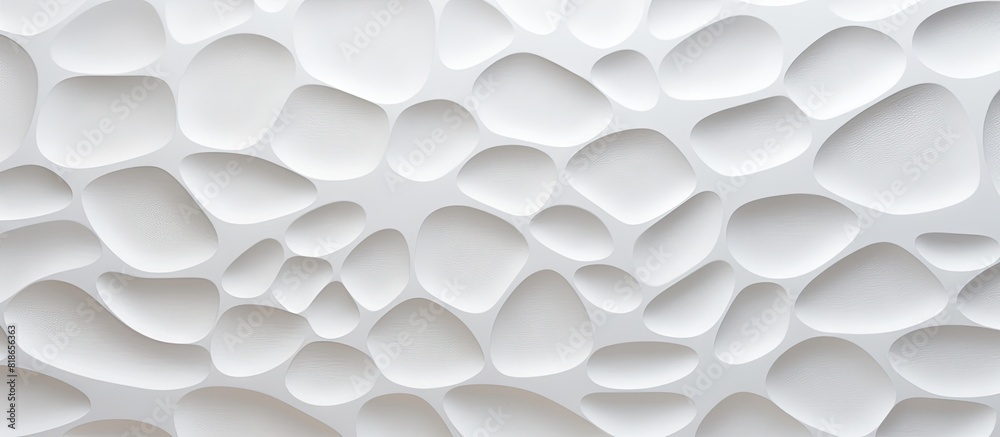 Poster an embossed wall with a white paper wallpaper texture featuring a close up view of abstract raised c