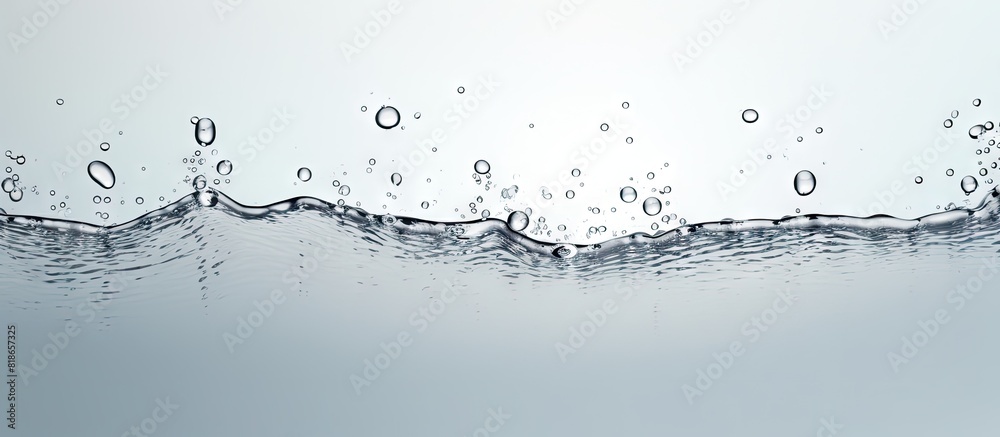 Leinwandbilder closeup of a light grey background with a splash of clear water and drops perfect for adding text. w