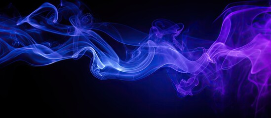 A copy space image featuring blue and purple steam set against a black background
