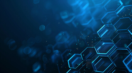 Futuristic Blue Hexagonal Technology Background