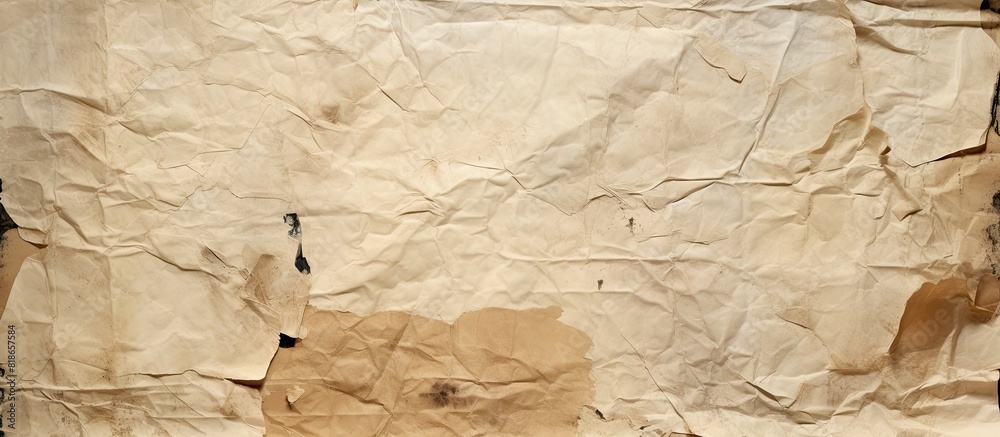 Poster an aged vintage collage of ripped and torn posters on a wrinkled beige brown paper surface the copy 