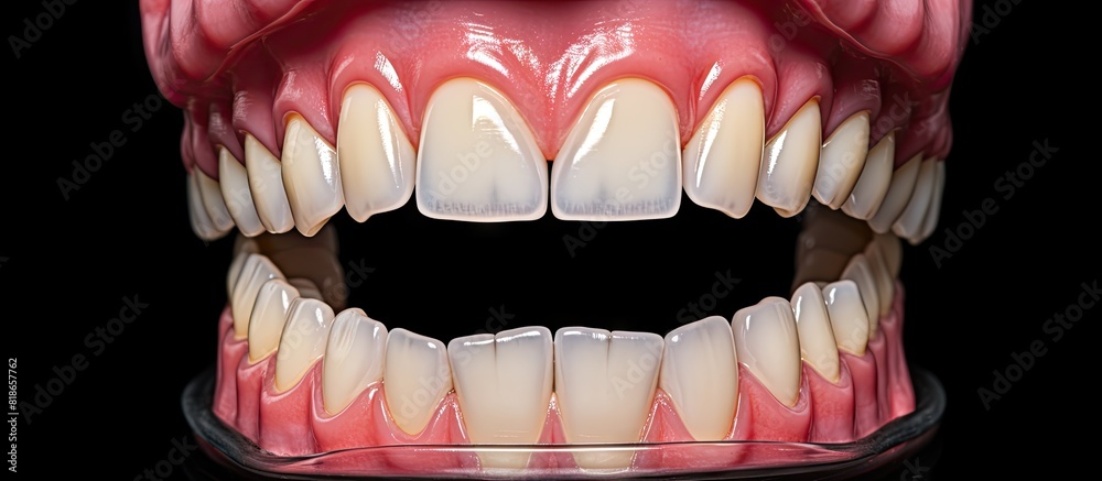 Poster the jaw s structure with teeth positioned to accommodate corrective braces plates offers ample copy 