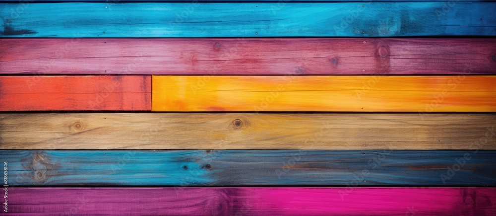 Poster cmyk colored wooden background with copy space image