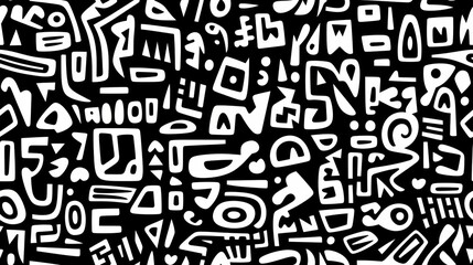 black and white pattern with shapes on it royalty free illustration geometric  intricate stenciled african tattoos ethnic seamless