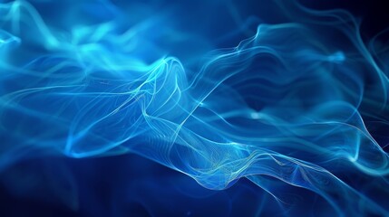 Glowing Waves in Blue Abstract Background