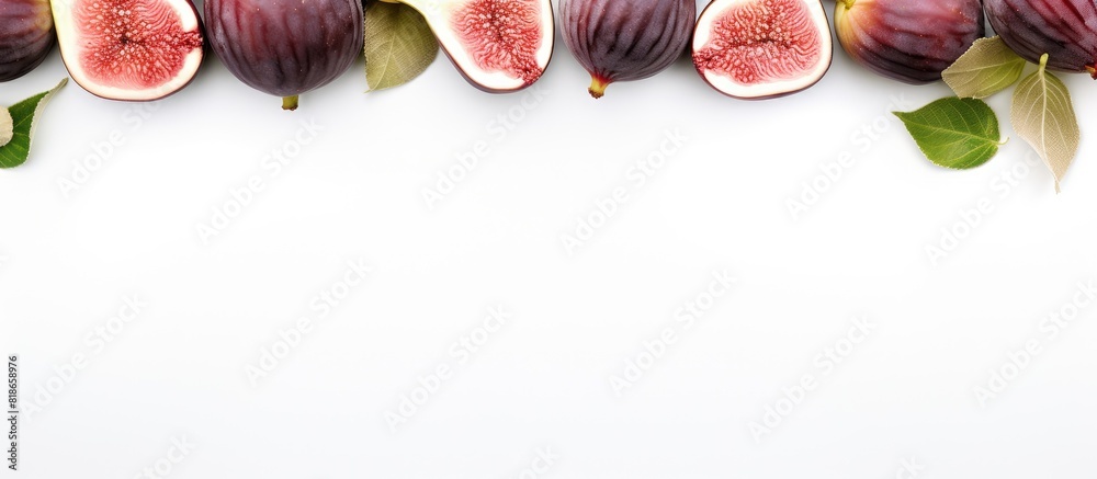 Aufkleber A copy space image of a white background with a frame created using fresh ripe figs