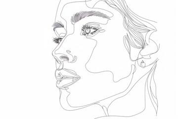 line drawing of a woman's face