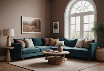Elegant Living Room with Grand Windows