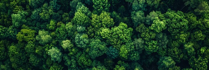 Aerial View of Lush Forest for Environmental Themes Generative AI