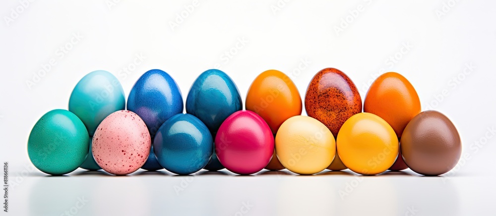 Aufkleber an image of easter eggs on a white background with copy space