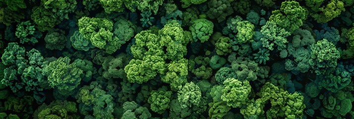 Aerial View of Lush Forest Landscape for Travel or Nature Themes Generative AI