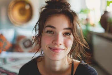 woman at home, beauty portrait, happy, random scenes 