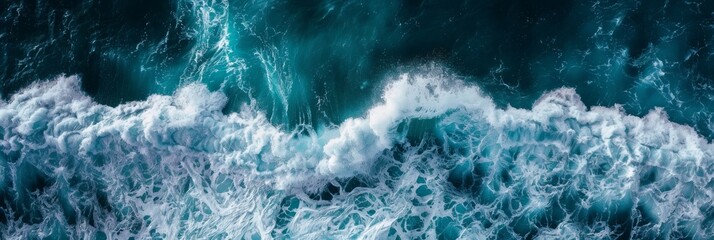 Dramatic Ocean Waves from Above Generative AI