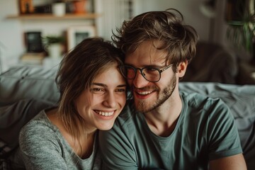 couple at home, beauty portrait, happy, random scenes