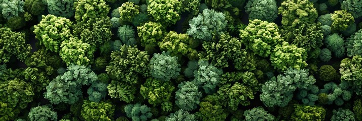 Aerial View of Lush Green Forest Canopy Generative AI