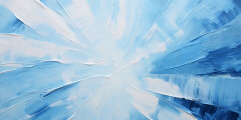 抽象背景油絵横長テンプレート）白と青の放射状デザイン