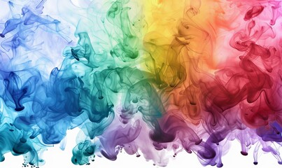 Colorful smoke, rainbow color, ink water, splash background