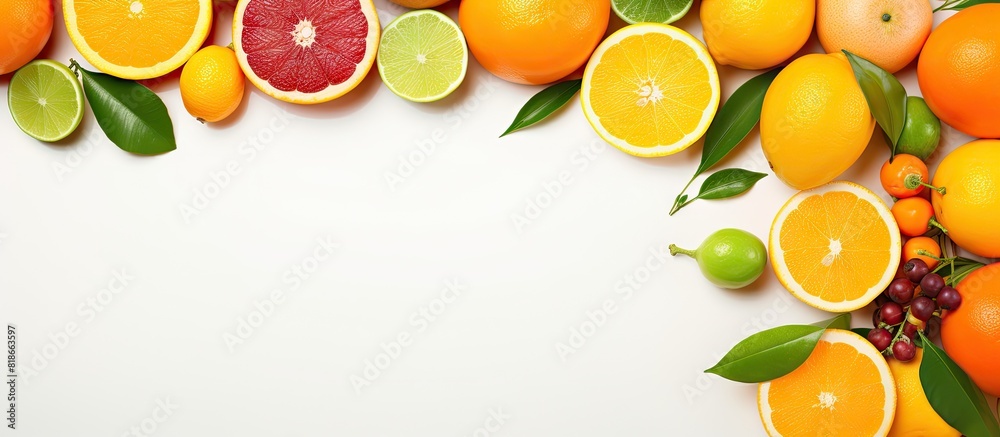 Aufkleber isolated copy space image of a clipboard featuring a vibrant assortment of fresh oranges