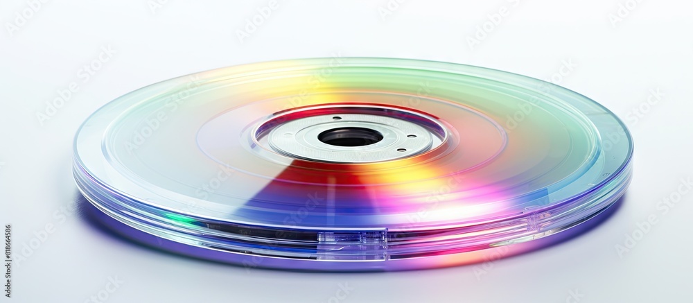 Poster a media disc showcasing file storage from the past is presented as a copy space image against a whit