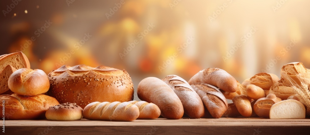 Aufkleber Closeup of various bakery products used as a background with a copy space image