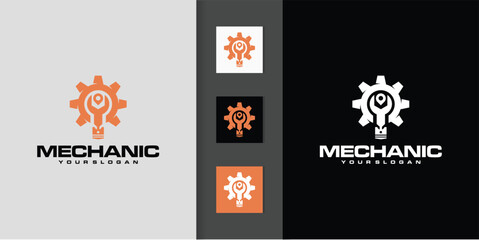 gear and wrench mechanic logo design. luxury logo for automotive industry business