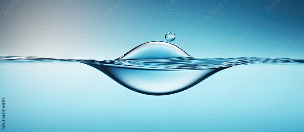 Aufkleber A drop of water caught in mid air suspended in the frame with a blank space around it creating the perfect copy space image