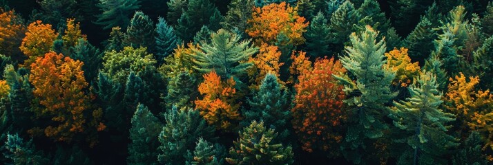 Breathtaking Forest View from Above Generative AI