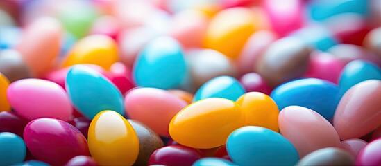 A copy space image of colorful dragees