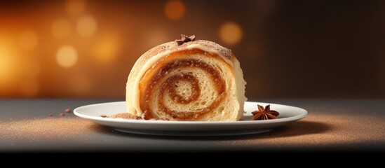 A delicious roll cake with a brown sugar filling perfect for any occasion The soft and moist cake pairs perfectly with the rich and sweet brown sugar filling A copy space image - Powered by Adobe