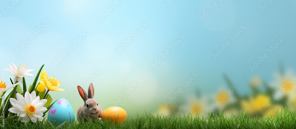 Poster A background image with Easter theme and empty space for copy