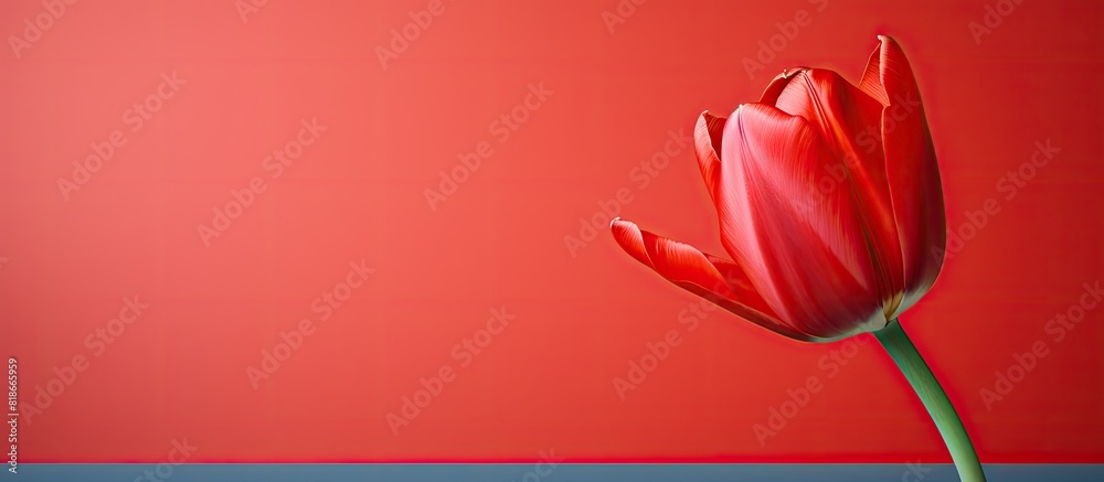 Aufkleber Close up photo of a red tulip with ample copy space image