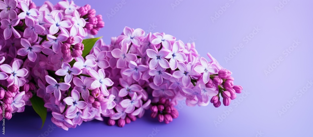 Aufkleber Lilac flowers in a cluster standing alone against a solid color background with plenty of space surrounding them for copy or text