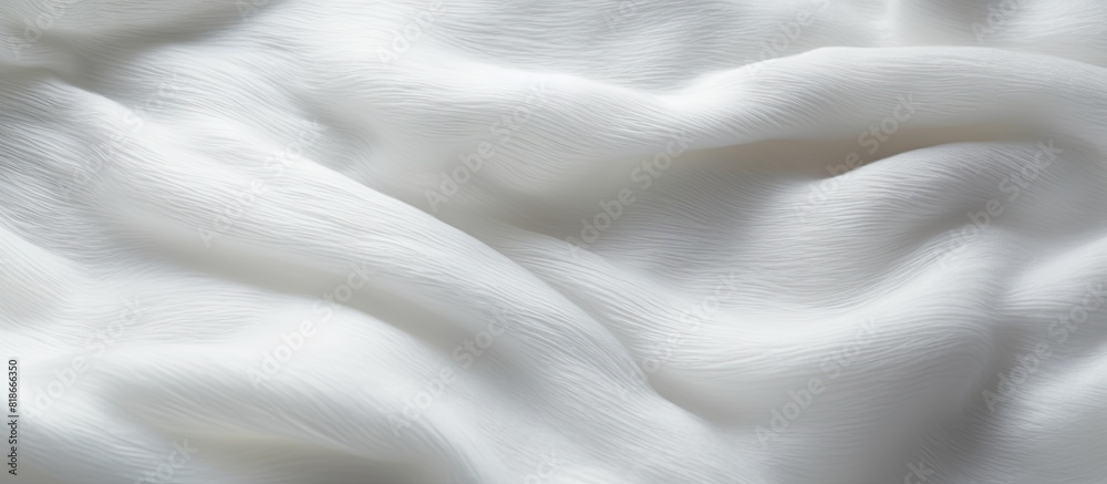 Aufkleber Closeup of a white fabric with a soft wool texture creating a natural and textured backdrop for a copy space image