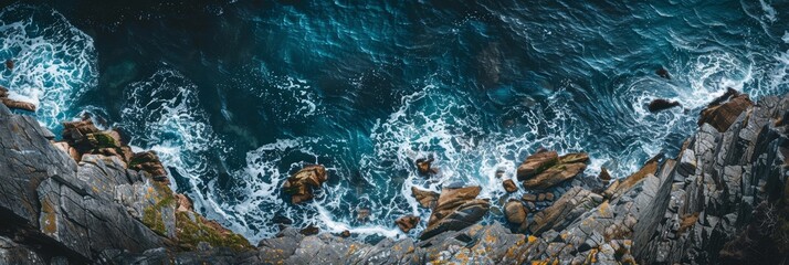 Dramatic Ocean Waves from Above Generative AI