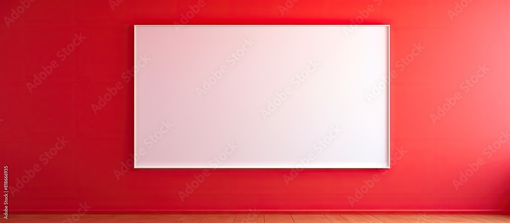 Aufkleber A poster devoid of content is hanging on a vibrant wall with ample empty space for additional imagery or text