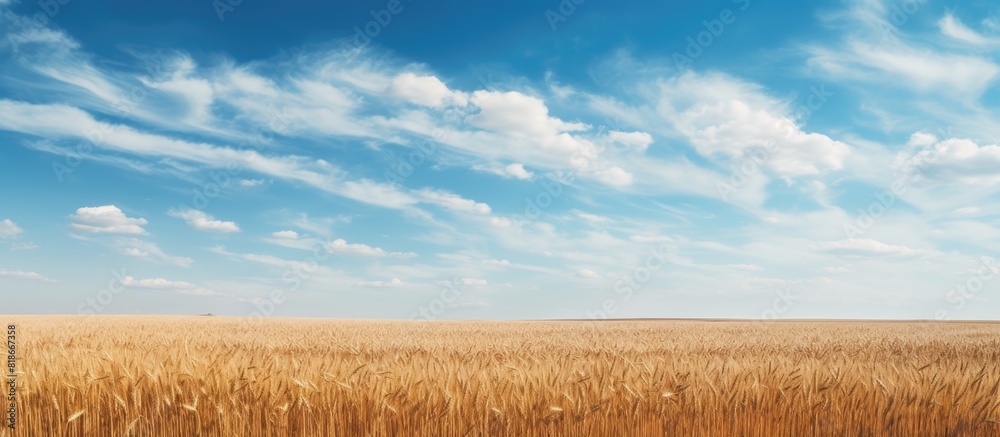 Poster gorgeous copy space image showcasing a scenic agricultural field adorned with hay bales