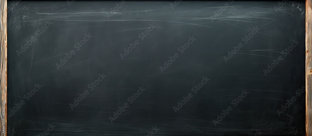 Poster A copy space image of a chalkboard background on the first day of school with a chalkboard ready for text suitable for homeschooling in an elementary school setting where a teacher and either a young